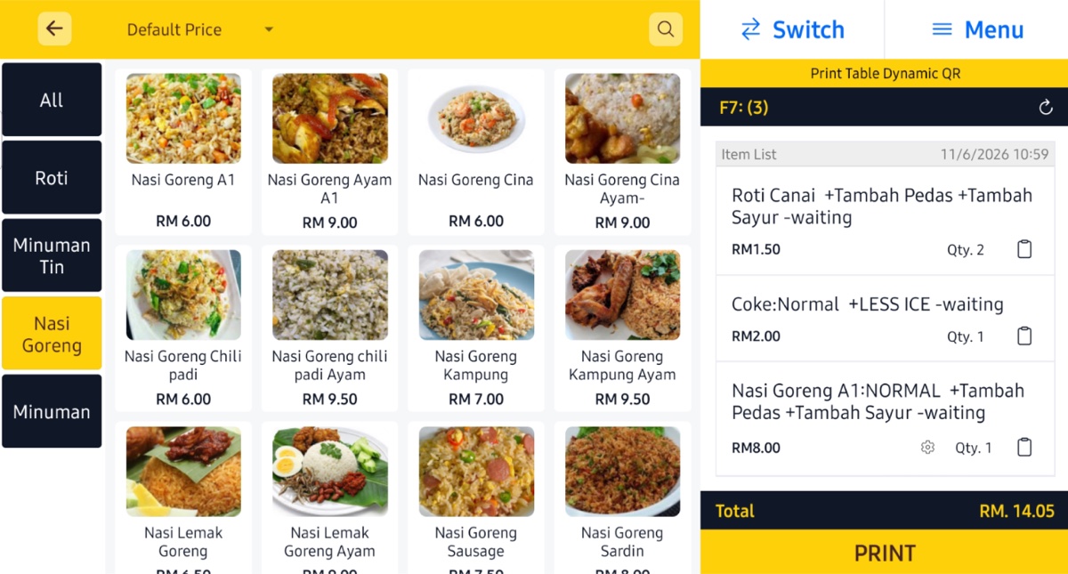 Waiter App — table-side order taking