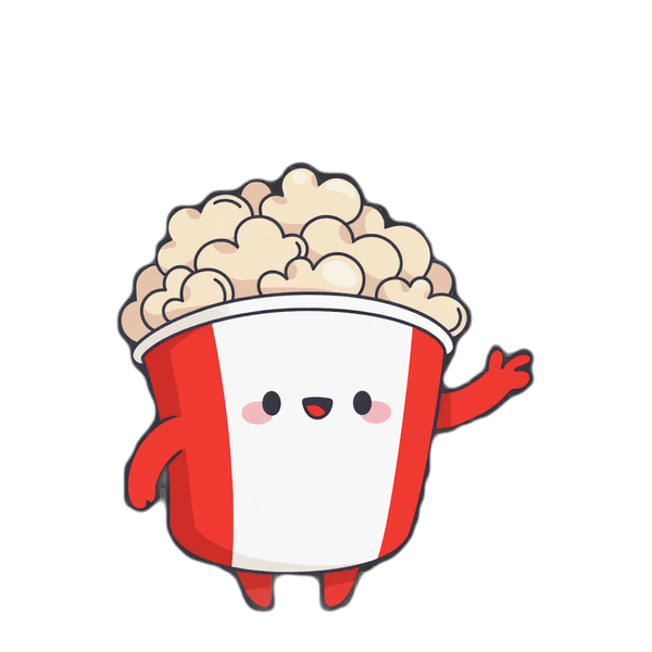 Poppy, the Popcorn POS mascot, waving hello